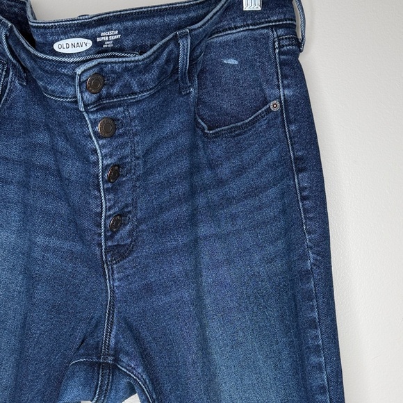 Old Navy Rockstar Super Skinny Mid-Rise Ankle Jeans Stretch Midnight Blue Denim - Picture 5 of 13